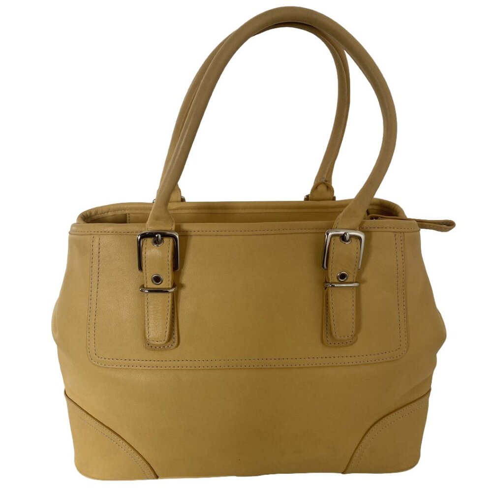 Vintage Coach Hamptons Yellow Leather Satchel Tote 7555